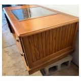 Mission Style Coffee Table with Glass Top