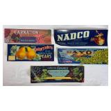 Collection of Vintage Fruit Crate Labels