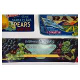 Collection of Vintage Fruit Crate Labels