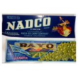 Collection of Vintage Fruit Crate Labels