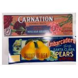 Collection of Vintage Fruit Crate Labels