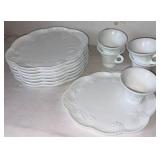 Vintage Indiana Glass Colony Harvest Milk Glass Snack Set