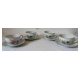 Vintage Set of 4 Cups and Saucers