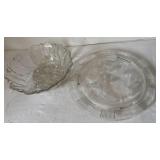 Two Glass Serving Pieces