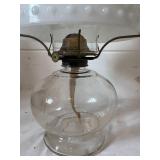 Vintage Oil Lamp with Hobnail Milk Glass Shade