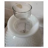 Vintage Oil Lamp with Hobnail Milk Glass Shade
