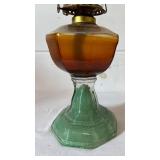 Vintage Kerosene Oil Lamp with Green Base