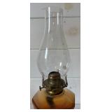 Vintage Kerosene Oil Lamp with Green Base