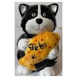 Vintage CKAO Black and White Cat Cookie Jar