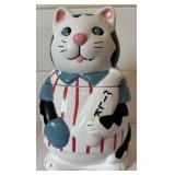Vintage Cat Holding Bottle of Milk Cookie Jar
