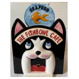 "Fishbowl Cafe" Ceramic Cookie Jar by Clay Art