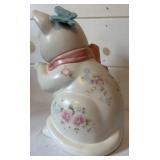 Vintage Pfaltzgraff "Tea Rose" Cat Cookie Jar