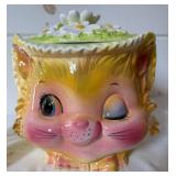 Vintage "Miss Priss" Kitty Cookie Jar, Creamer and Sugar Set