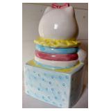 Vintage Cat Cookie Jar with a "C"