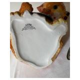 Vintage CKRO Ceramic Cat Cookie Jar Holding Fish