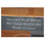 Black Framed Arched Wall Mirror - 24"x36"