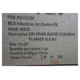 Dry Erase Weekly Meal Planner Board - 11"x24" Black