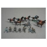 Vintage Painted Lead Soldiers and Horses