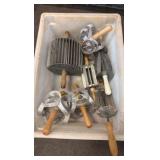 Bucket of hand, donut, tools