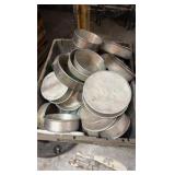 tote of assorted pans