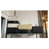 shelf of trays