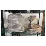 shelf of cake stands