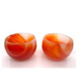Carnelian Quartz Bowls (Lot of 2)