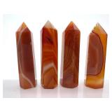 Orange Banded Agate Obelisk Towers - Carved Stone Crystal Points - Qty 7