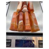 Orange Banded Agate Obelisk Towers - Carved Stone Crystal Points - Qty 7