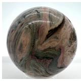 Ocean Jasper Sphere & Stone Base - Hand-Polished Stone Orb
