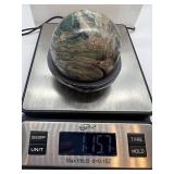 Ocean Jasper Sphere & Stone Base - Hand-Polished Stone Orb