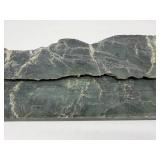 Nephrite Jade Slab - Green Stone Plate with White Veining