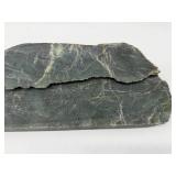 Nephrite Jade Slab - Green Stone Plate with White Veining