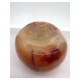 Polished Agate Bowl - Multicolor Banding, Natural Stone Decor