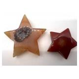 Natural Agate Moon & Star Carvings with Sphere - 4-Piece Set