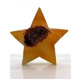 Natural Agate Moon & Star Carvings with Sphere - 4-Piece Set