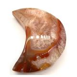 Natural Agate Moon & Star Carvings with Sphere - 4-Piece Set