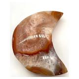 Natural Agate Moon & Star Carvings with Sphere - 4-Piece Set