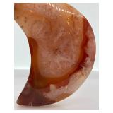 Natural Agate Moon & Star Carvings with Sphere - 4-Piece Set