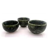 Green Jade Bowls - Set of 3