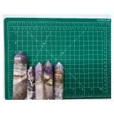 Amethyst Agate Obelisk Points - 5-Piece Display Set & Natural Banding