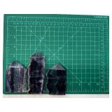 Fluorite Crystal Towers - 3-Piece Set with Purple, Blue & Green Banding