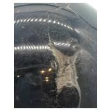 Obsidian Sphere with Quartz Inclusions - Black Stone Orb