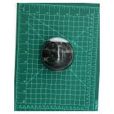 Obsidian Sphere with Quartz Inclusions - Black Stone Orb