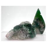 Fluorite Teardrop & Green Fluorite Cluster