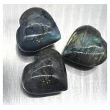 Labradorite Moon Crescent Slab & Heart & Star Cabochons Set