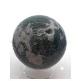 Moss Agate Sphere with Druzy Pocket