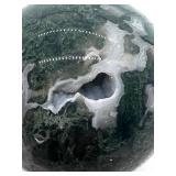 Moss Agate Sphere with Druzy Pocket