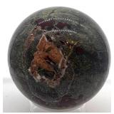 Moss Agate Sphere 2.75 in Diameter - Green & Burgundy - 1 lb 6.7 oz