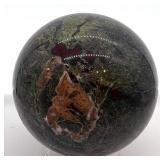 Moss Agate Sphere 2.75 in Diameter - Green & Burgundy - 1 lb 6.7 oz